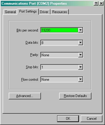 Serial settings