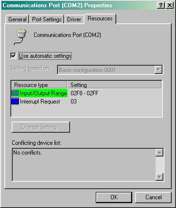 Serial settings